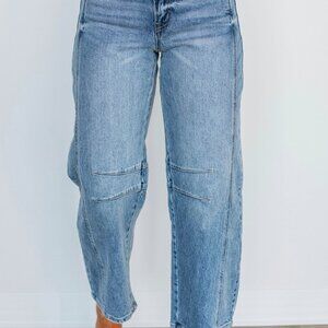 Kate Vervet Barrel Jeans (Size:29, Color: Medium Wash) Excellent Condition
